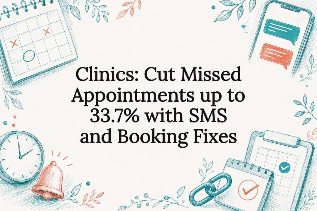 Clinics: Cut Missed Appointments up to 33.7% with SMS and Booking Fixes